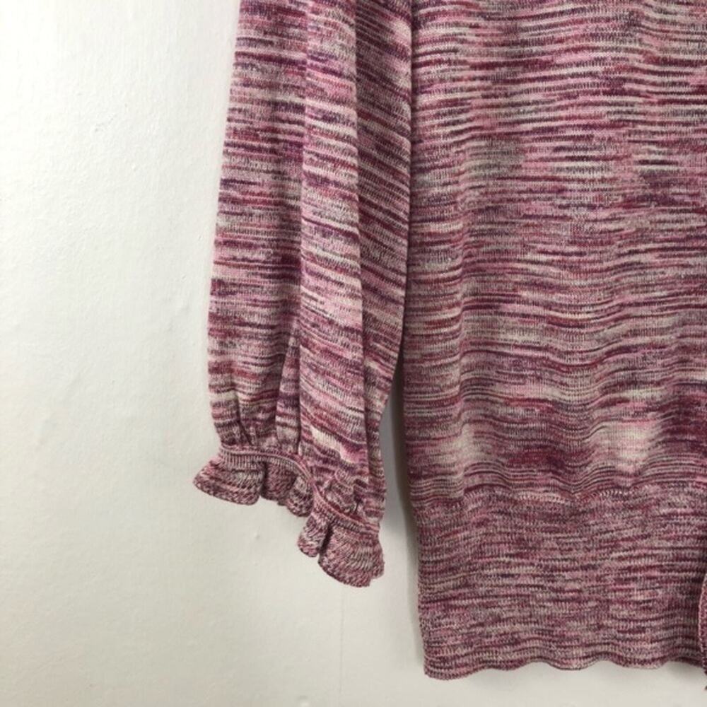 Magaschoni Silk Ruffle Metallic Cardigan Size Large - Picture 6 of 15